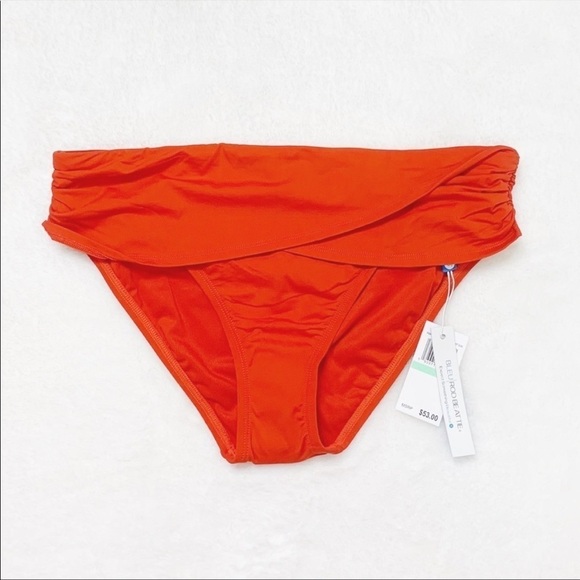 NWT Bleu Rod Beattie Sarong High Rise Bikini Bottoms In Orange - Picture 3 of 6
